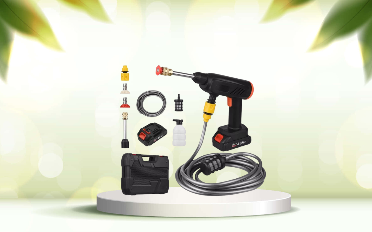 Scopri la pistola idropulitrice elettrica portatile: pulizia potente ovunque tu sia